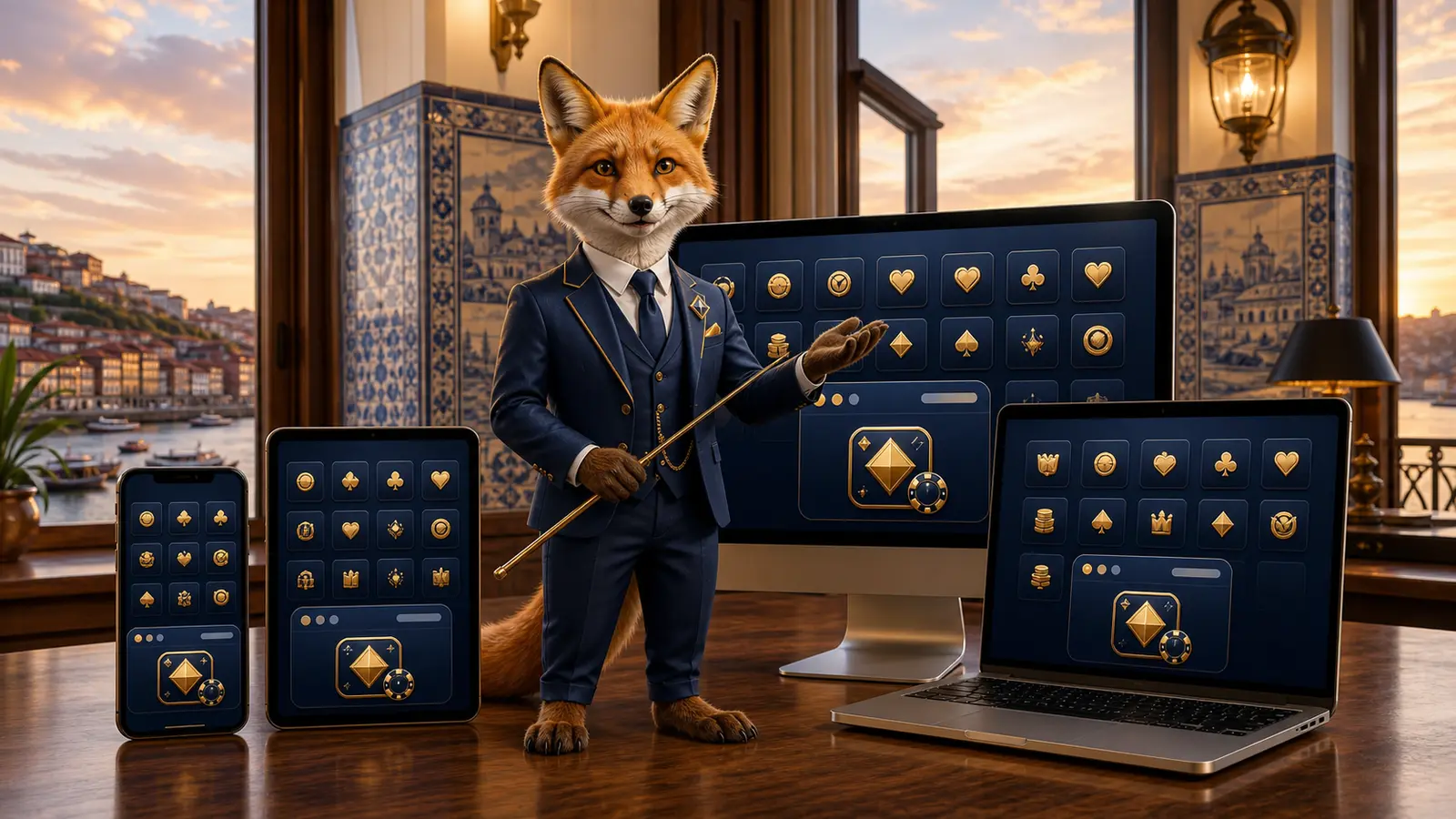 Aparelhos compatíveis com a aplicação Bizzo Casino com mascote raposa-ibérica