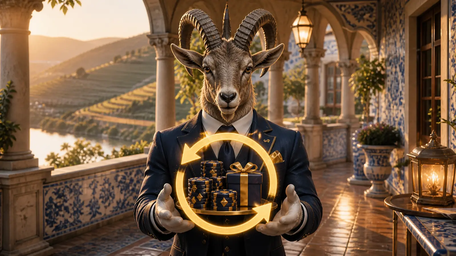 Bónus de recarga semanais com mascote íbex-ibérico