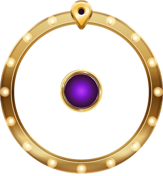 Moldura dourada da roda da fortuna